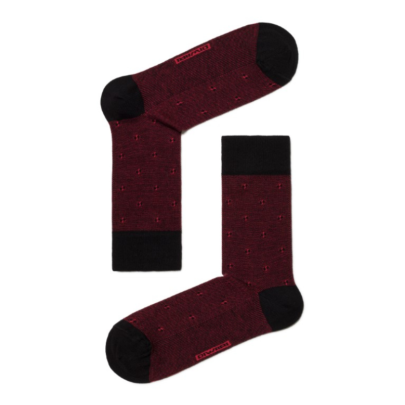 Heren sok blokjes Bordeaux